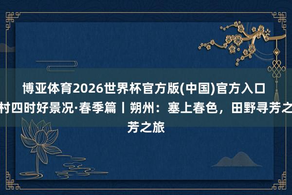 博亚体育2026世界杯官方版(中国)官方入口 乡村四时好景况·春季篇丨朔州：塞上春色，<a href=