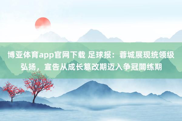 博亚体育app官网下载 足球报：蓉城展现统领级弘扬，宣告从成长篡改期迈入争冠闇练期
