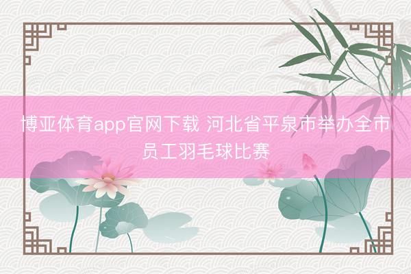 博亚体育app官网下载 河北省平泉市举办全市员工羽毛球比赛